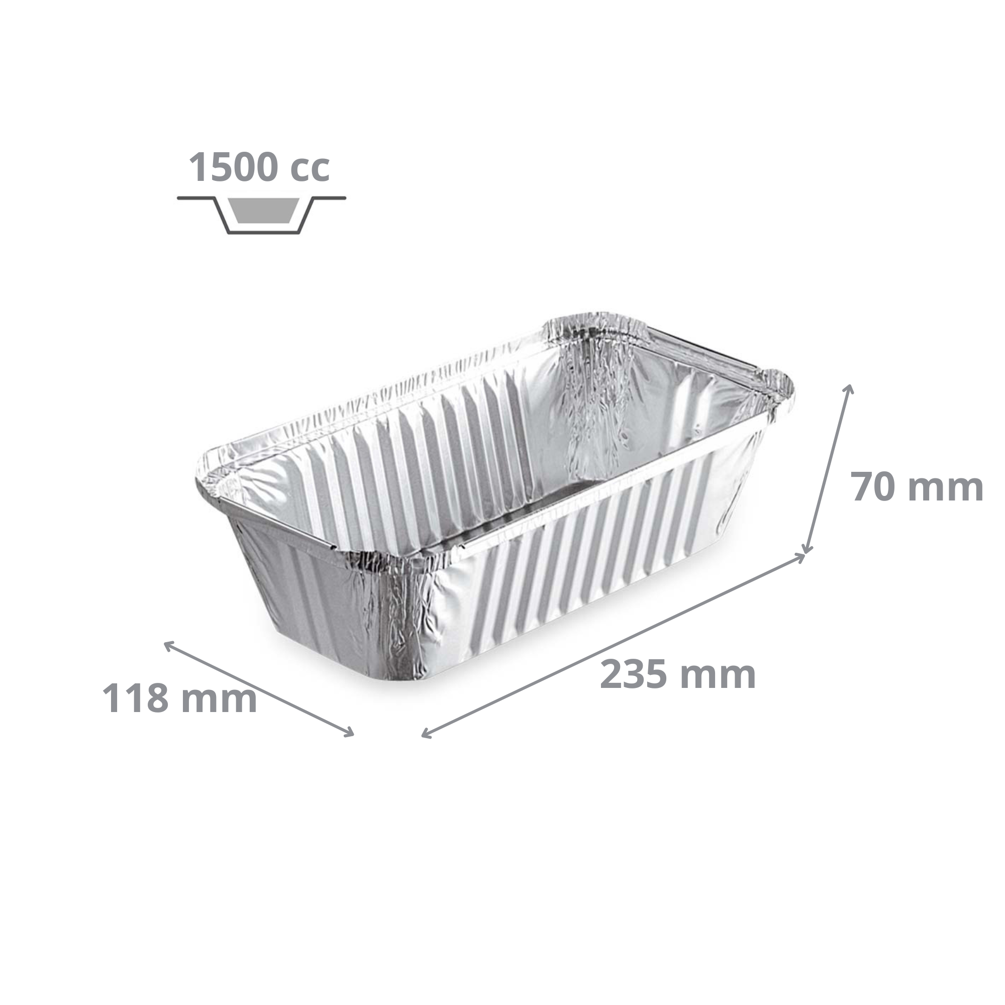 Barquette aluminium 1500 cc